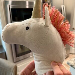 STUFFED ANIMAL WALL MOUNT - MON AMI Unicorn Plush Toy with Pink Mane